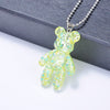 Cartoon Multicolor Transparent Jelly Resin Bear Necklace Girl Cute Necklace Jewelry Party Fun Suitable Gift