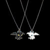 Cartoon Necklace Black and White Night Evil Double Dragon Personality Hip Hop Couple Friends Gift Pendant