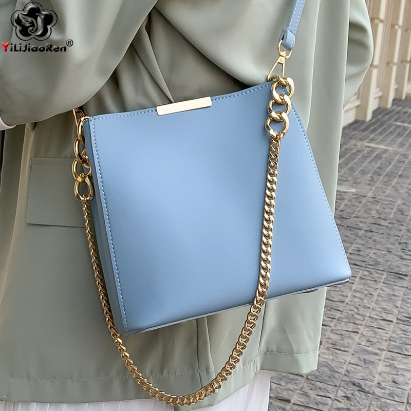 Chain Shoulder Messenger Bag  Pu Leather Crossbody Bags for Women  Handbags Women Bags Designer 2022
