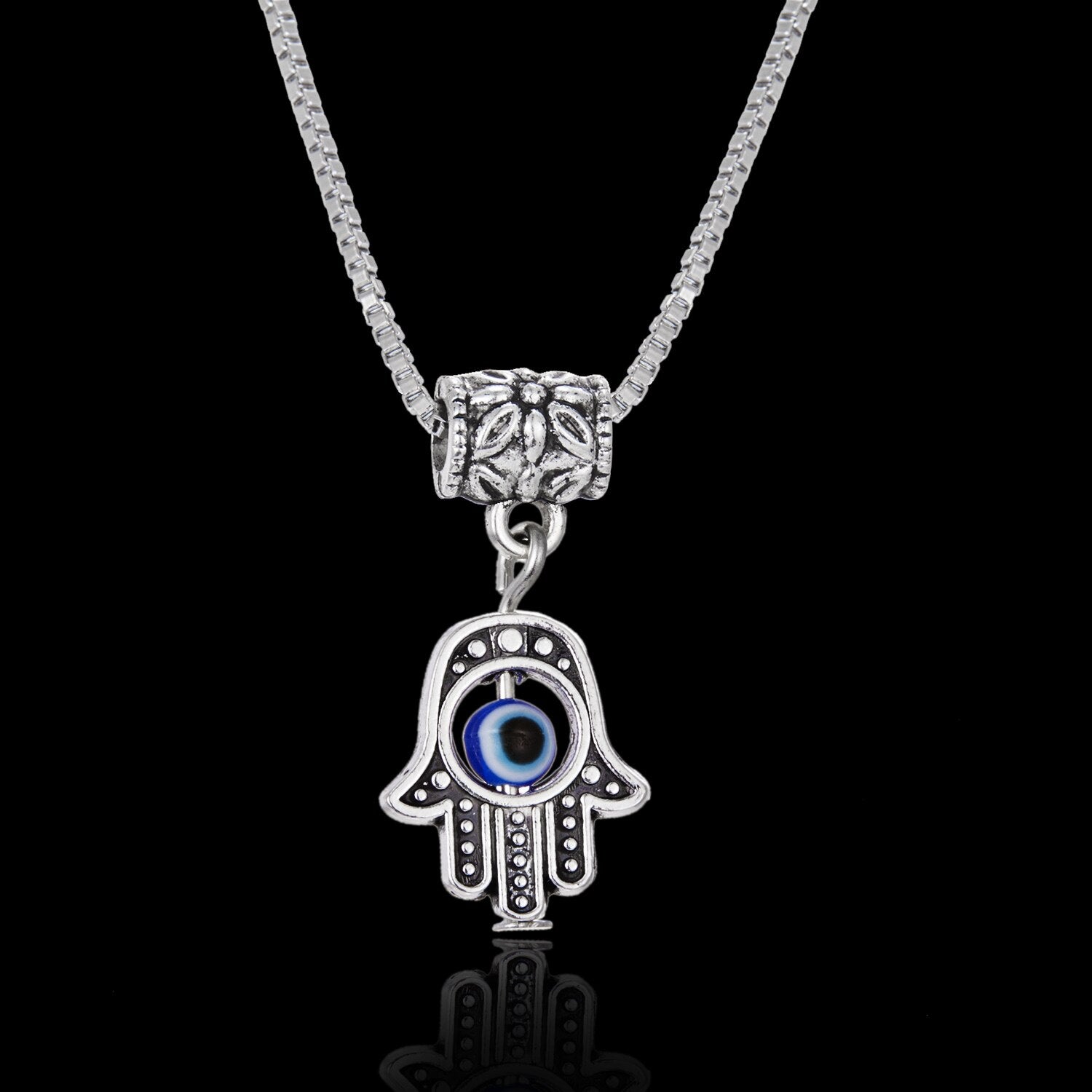 Charm Lucky Turkey Blue Evil Eye Necklace For Women Hollow Butterfly Owl Elephant Pendant Clavicle Chain Choker Jewelry