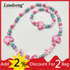 Children's Jewelry Cute Monkey/Angel/Rainbow/Bird Wooden Bead Necklace Bracelet Charm Jewelry W