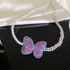 Chinese Style Butterfly Necklaces Women Shiny Wedding Jewelry Design Elegant Charm Vintage Multilayer Clavicle Chain