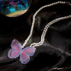 Chinese Style Butterfly Necklaces Women Shiny Wedding Jewelry Design Elegant Charm Vintage Multilayer Clavicle Chain