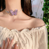 Chinese Style Butterfly Necklaces Women Shiny Wedding Jewelry Design Elegant Charm Vintage Multilayer Clavicle Chain