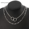 Choker Collar 2021 Necklaces 2 Layered Chunky Chain Necklace for Women harajuku punk hip hop accessories