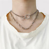Choker Collar 2021 Necklaces 2 Layered Chunky Chain Necklace for Women harajuku punk hip hop accessories