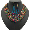 Choker For Women Jewelry Bohemian Necklaces Earring Set Handmade Woven Collier Tassel Trendy Lady Beads Statement Gifts