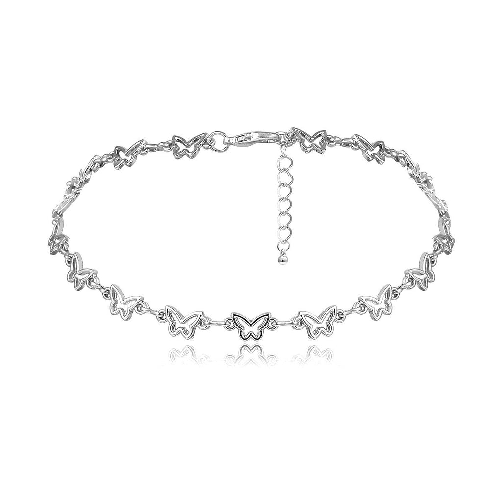 Choker Lovely Golden Silver Color hollow out Butterfly Necklace Short Women Summer Holiday Romantic Gift Jewelry