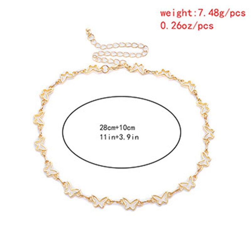 Choker Lovely Golden Silver Color hollow out Butterfly Necklace Short Women Summer Holiday Romantic Gift Jewelry