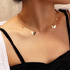 Choker Necklace Lovely Golden Silver Plated Butterfly Necklace Short Women Summer Holiday Romantic Gift Jewelry чокер