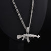Choker Necklaces for Women 2021 Gun Pendant Crystal Rhinestone Chain Necklace Women Men Punk Chains Jewelry Gift