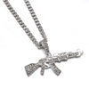 Choker Necklaces for Women 2021 Gun Pendant Crystal Rhinestone Chain Necklace Women Men Punk Chains Jewelry Gift
