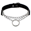 Choker Punk Rock Gothic necklaces Sexy PU Leather Heart Round Bondage Necklace Woman Jewelry Accessories