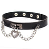 Choker Punk Rock Gothic necklaces Sexy PU Leather Heart Round Bondage Necklace Woman Jewelry Accessories