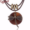 Fashion Choker Woman Necklaces vintage Jewelry Dragonfly Wooden pendant Long necklace for women collares mujer kolye
