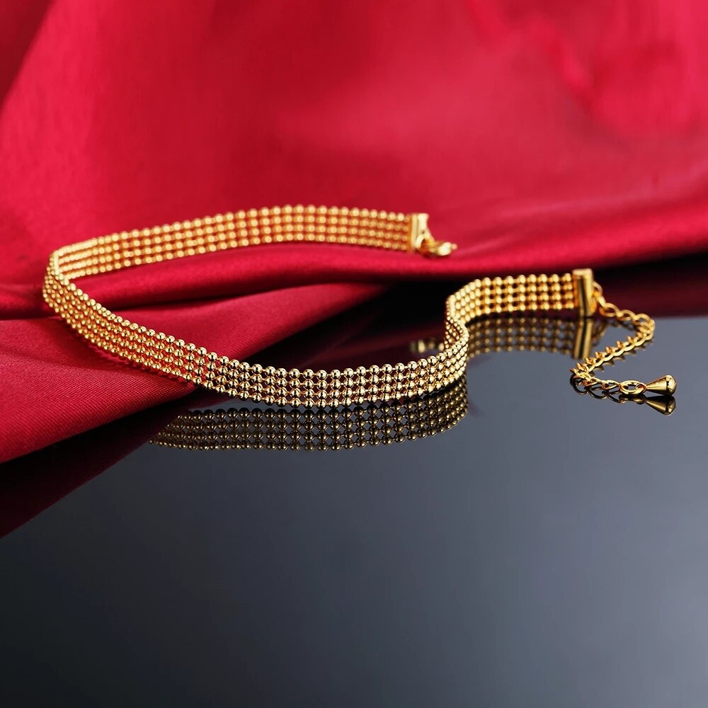 Chokers Necklaces For Women Wedding Accessories Gold Color Ball Chain Punk Gothic Chokers Jewelry Collier Femme 32cm+8cm