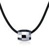 Chokers Necklaces for Men Tungsten Carbide Pendant Black Rubber Leather Rope Black Colar Unisex Trendy Jewelry