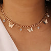 Clavicle Chain Statement Butterfly Pendant Necklaces Gold Color Figaro Choker Short Neck Chains For Women Jewelry