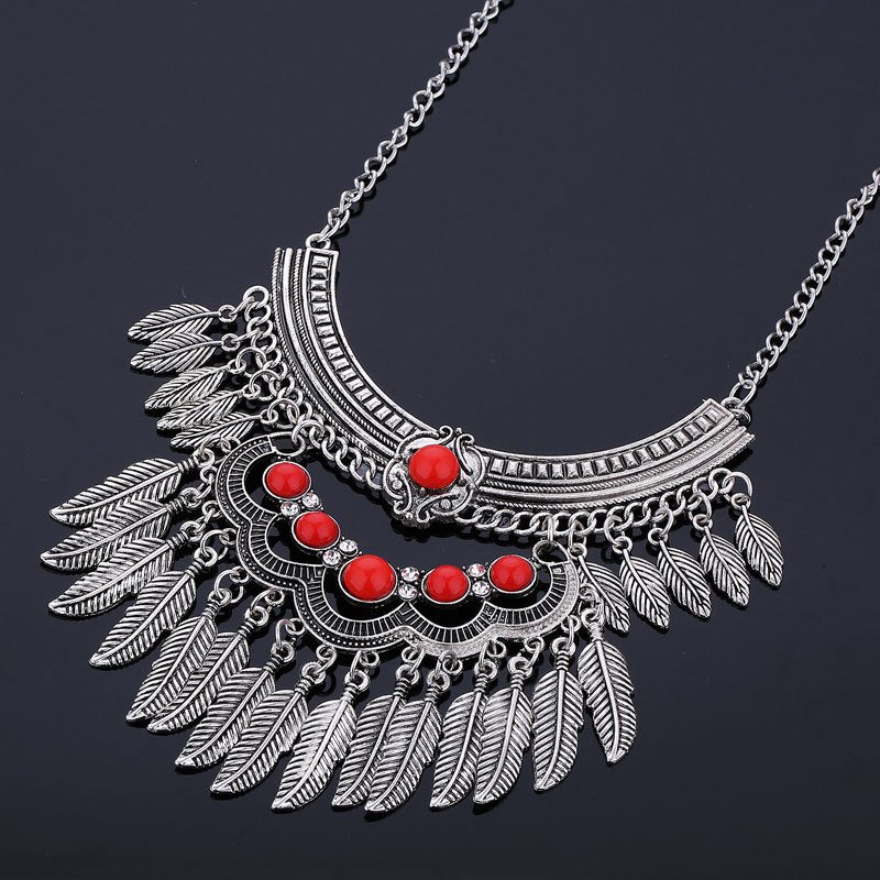 Fashion Collar Necklace Bib Chain Antique Silver Choker Turkish Gypsy Ethnic Hippy Bohemian Tibet Tribal Necklace