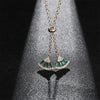Collarbone Light Chain Sweet Necklace Sector Crystal Bijoux Femme Chain Necklace Christmas Gift