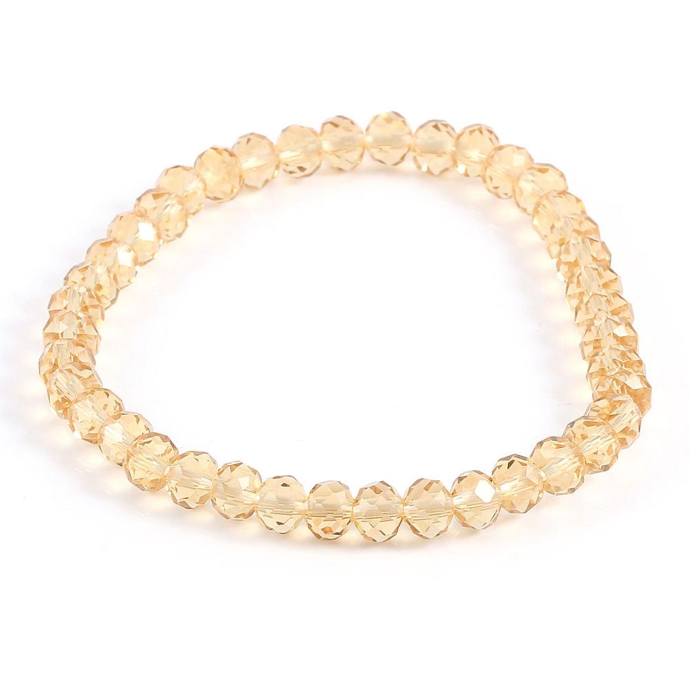 Colorful 4X6mm Glass Crystal Beaded Bracelets Rope Distance Bracelet Femmel Handmade Wrap Bracelet For women & Girls