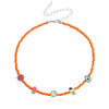 Colorful Beads Fruit Necklaces for Women Boho Handmade Beaded Cute Lemon Watermelon Choker Necklaces Girls Gift Jewelry