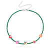 Colorful Beads Fruit Necklaces for Women Boho Handmade Beaded Cute Lemon Watermelon Choker Necklaces Girls Gift Jewelry
