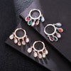 Colorful CZ Crystal Drop Earrings Gold Color Geometric Tassel Huggie Hoop Earrings Women Wedding Jewelry Brincos 2022