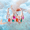Colorful CZ Crystal Drop Earrings Gold Color Geometric Tassel Huggie Hoop Earrings Women Wedding Jewelry Brincos 2022