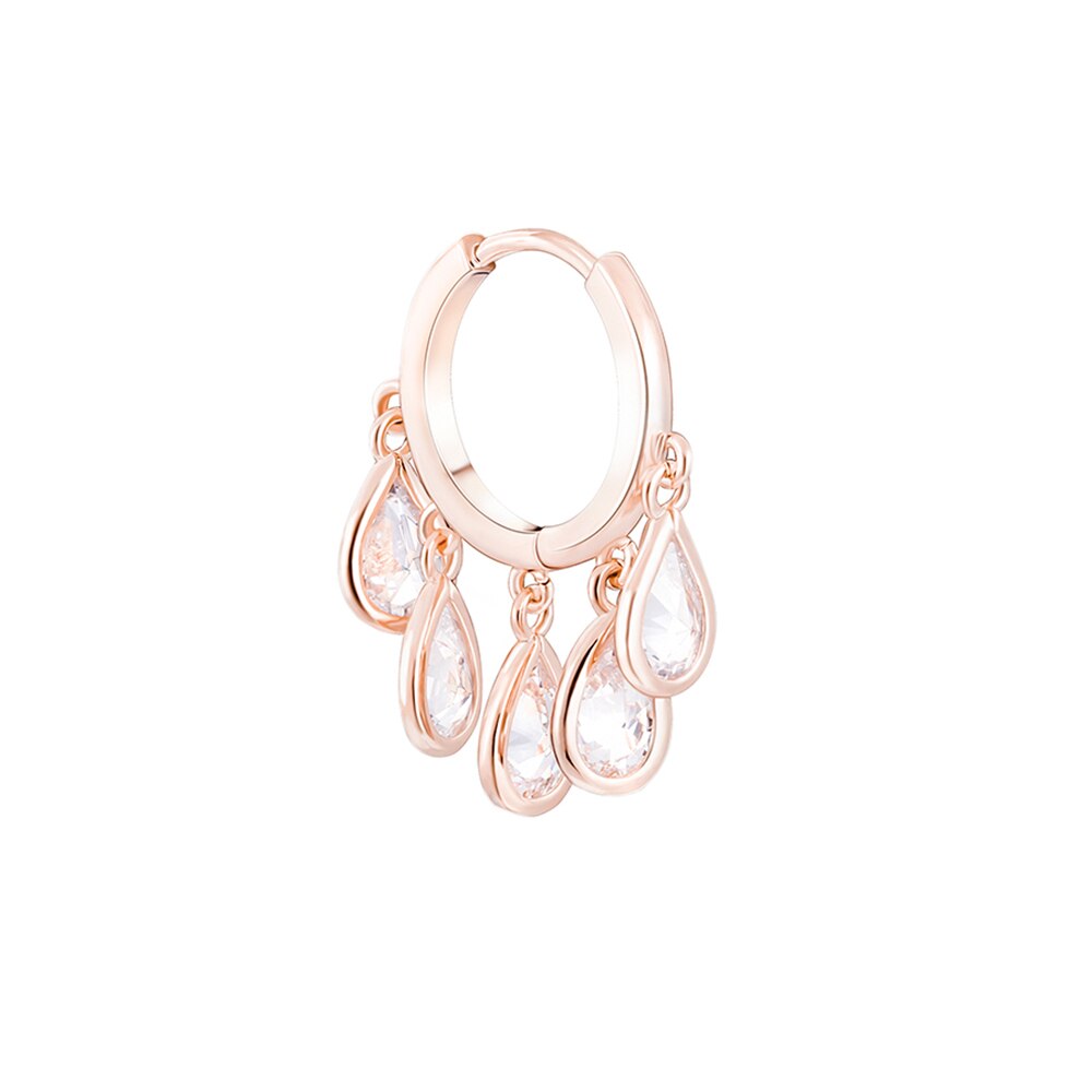 Colorful CZ Crystal Drop Earrings Gold Color Geometric Tassel Huggie Hoop Earrings Women Wedding Jewelry Brincos 2022