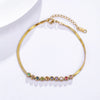Colorful Crystal Beads Drop Anklets for Women Boho Gold Color Chain Ankle Bracelet Leg Bracelet Ocean Beach Foot Jewelry