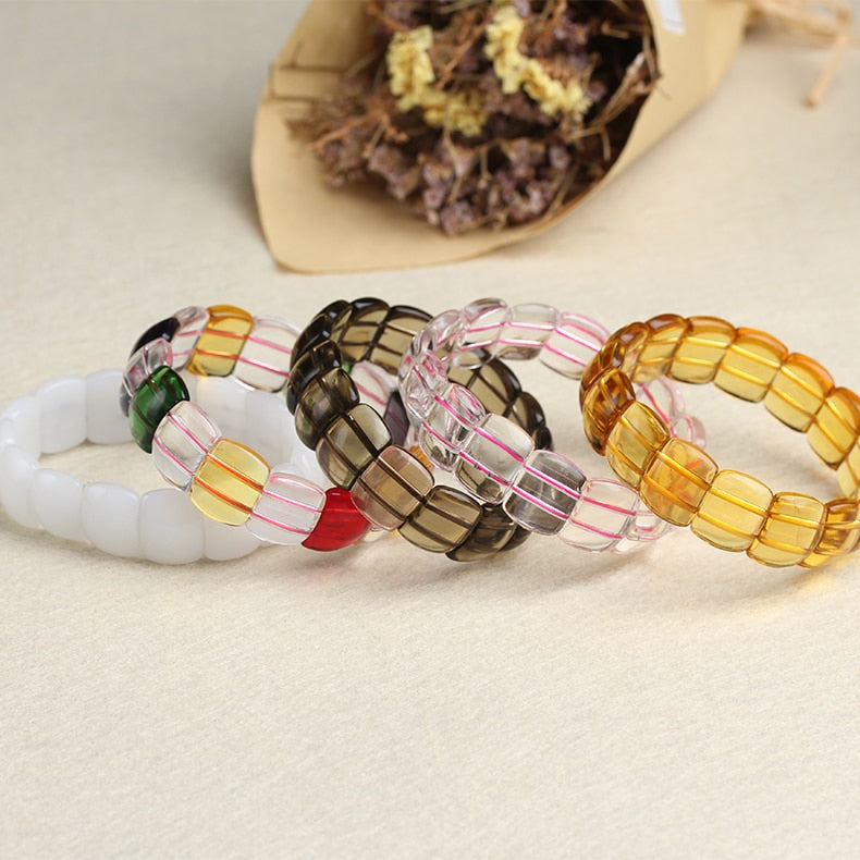 Fashion Compose crystal Stone Manual Bracelets Geometry Beads Bangle For Women Elegant Charms Jewelry Drop Shipping