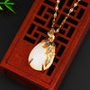 Concise Peacock Jade Crystal Emerald Gemstones Pendant Necklace For Women Gold Tone Choker Jewelry bijoux Plated Gold