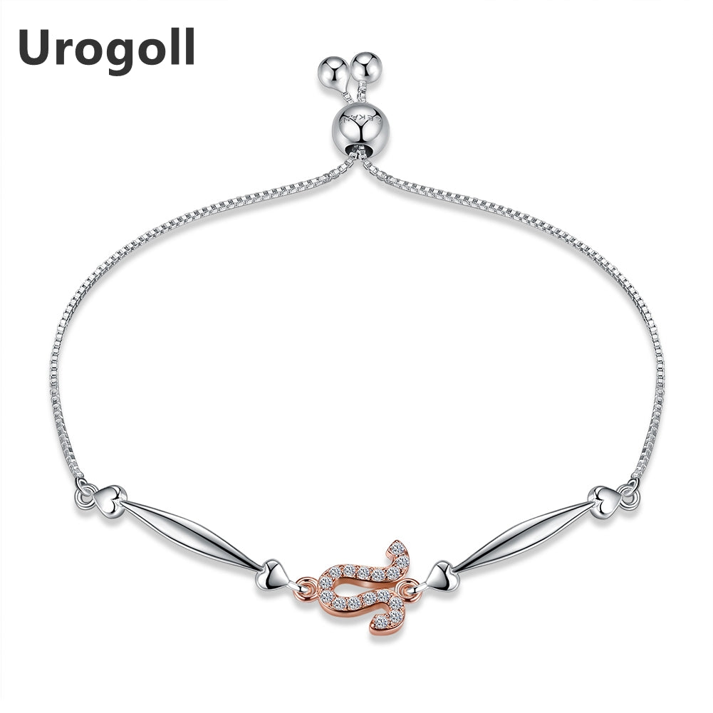 Fashion Constellation Charm Bracelets 925 Sterling Silver Pull Tie Chain Bracelet for women Resizable Fashion Jewelry Gifts