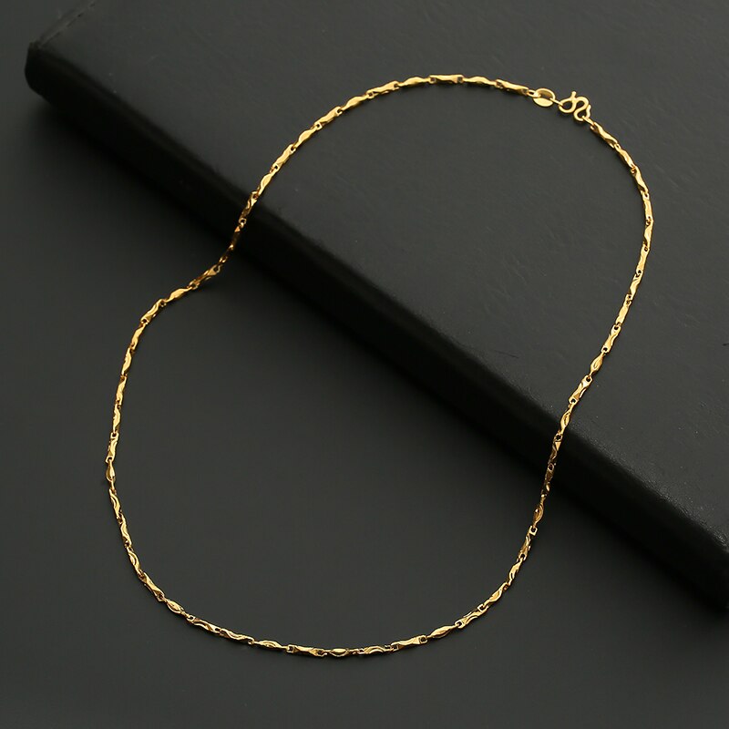 Copper Plated 24K Gold Chain Necklace For Men Women Multi-style Snake Twist Box Beads Chain Necklace Male Jewelry Gift