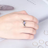 Couple S925 Silver-plated Epoxy Moonstone Angel Little Devil Personality Adjustable Rings J321