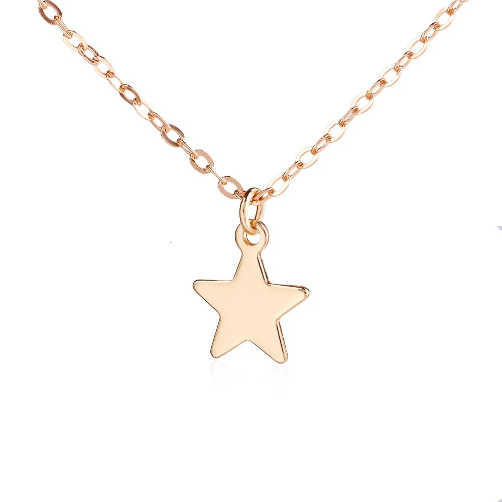 Fashion Creative Gold Silver Star Pentagram Pendant Necklace Female Jewelry Alloy Long Sweater Chain Necklaces Pendant For Women
