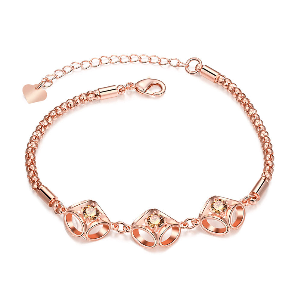 Fashion Creative Micro Inlaid Colors Zircon Bracelet for Women European and American Accessories Fine Jewelry Gemstone style