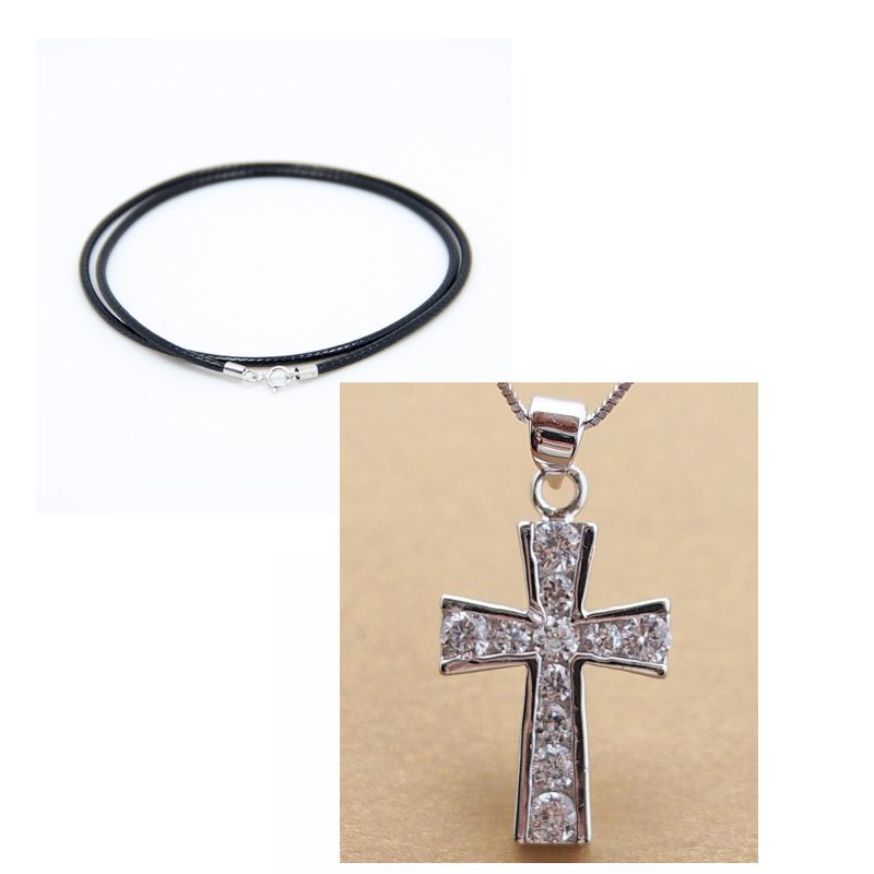 Fashion Cross sterling-silver-jewelry Pendant Necklace For Men & Women Unisex Chakra Best Friends Pendant Punk Style