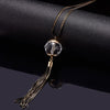 Crystal Bead Sweater Charm Chain Necklace Gold Color Tassel Design Pendant Long Sweater For Women Necklace Jewelry 2022