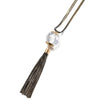 Crystal Bead Sweater Charm Chain Necklace Gold Color Tassel Design Pendant Long Sweater For Women Necklace Jewelry 2022