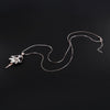 Crystal Dancing Fairy Pendant Necklace for Woman Girls Big Rhinestone Long Chain Sweater Necklaces Jewelry Accessories