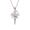 Crystal Dancing Fairy Pendant Necklace for Woman Girls Big Rhinestone Long Chain Sweater Necklaces Jewelry Accessories