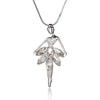 Crystal Dancing Fairy Pendant Necklace for Woman Girls Big Rhinestone Long Chain Sweater Necklaces Jewelry Accessories