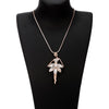 Crystal Dancing Fairy Pendant Necklace for Woman Girls Big Rhinestone Long Chain Sweater Necklaces Jewelry Accessories