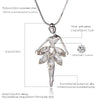 Crystal Dancing Fairy Pendant Necklace for Woman Girls Big Rhinestone Long Chain Sweater Necklaces Jewelry Accessories