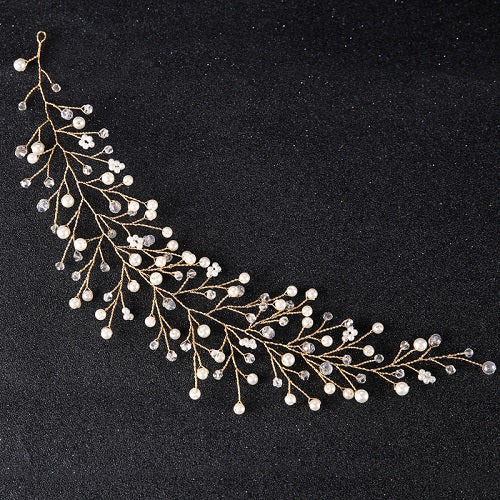 Fashion Crystal Headband tiara Bride Hair Accessories Handmade Gold Silver Simulated Pearl Bride Wedding Headpieces Hair Jewelry