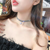 Crystal Ice Flower Pendant Necklace Glitter Adjustable Metal Chain Women Chic Punk Choker Clavicle Chain Neck Jewelry