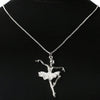 Crystal Little Girl Ballet Dancer Pendant Necklace Rhinestone Charm Necklaces Girls Party Jewelry Gifts