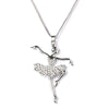 Crystal Little Girl Ballet Dancer Pendant Necklace Rhinestone Charm Necklaces Girls Party Jewelry Gifts